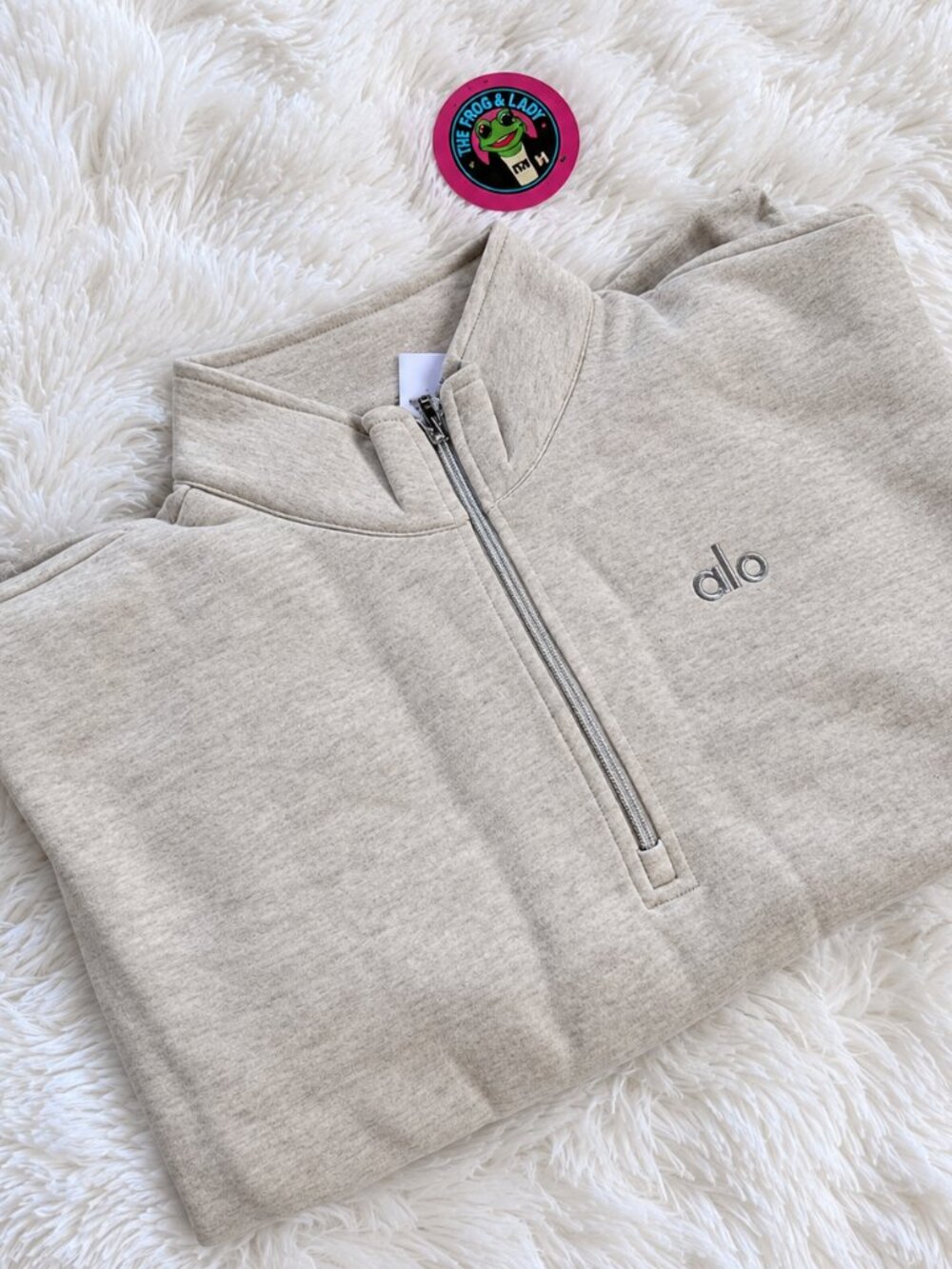 Alo Yoga Accolade 1/4 Zip Pullover Oatmeal Heather NWT M - Picture 6 of 9